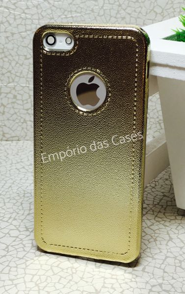 Case Flexível estilo Couro Dourada iphone 5/5s/SE