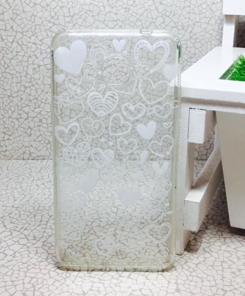 Case de Silicone Corações Brancos Galaxy Gran Prime