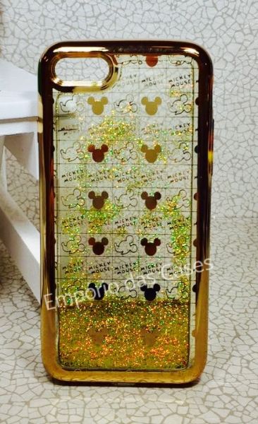 Case Água Glitter Mickey Mouse Gold iphone 7