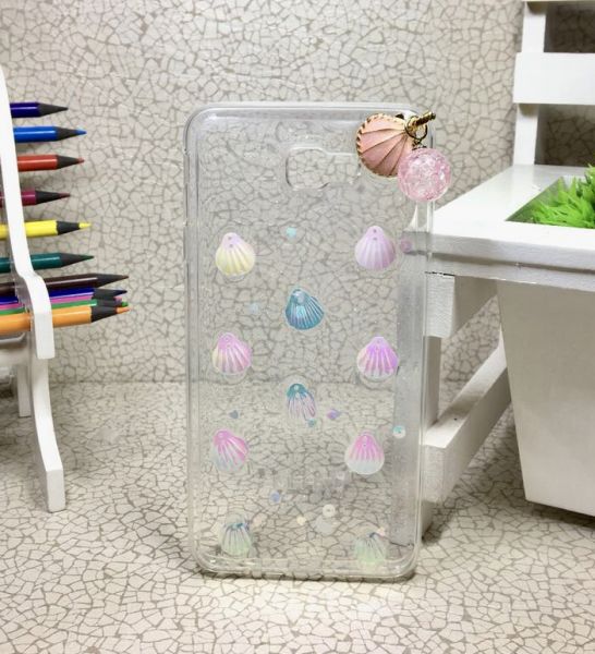 Case 3D Mar e Conchas Glitter Galaxy J7 Prime