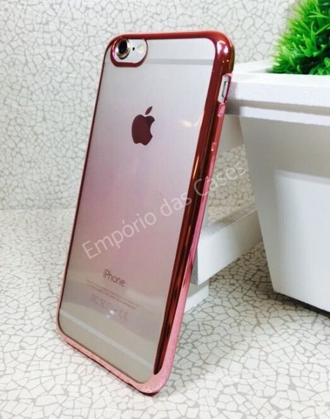 Case Luxo Borda Metalizada Rose iphone 6/6s