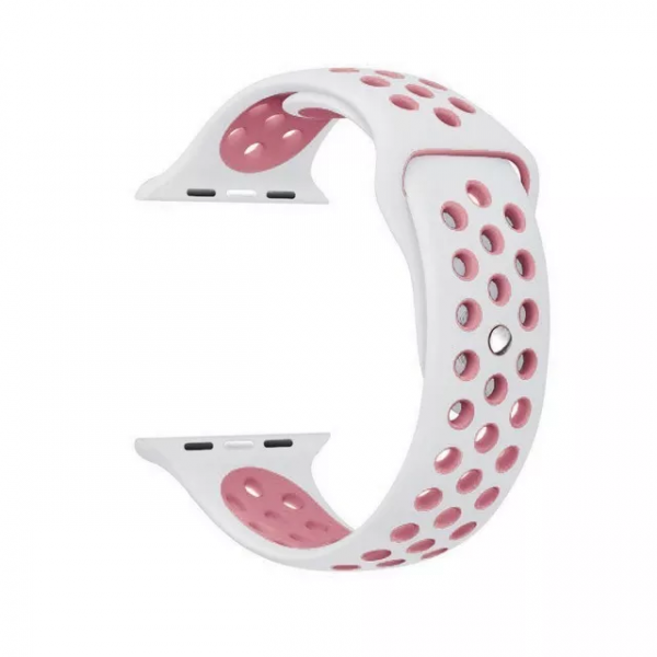 Pulseira Watch Esportiva Branco e Rosa