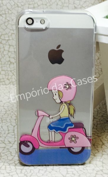 Case de Silicone Menina Moto Diversão iphone 5/5s/SE