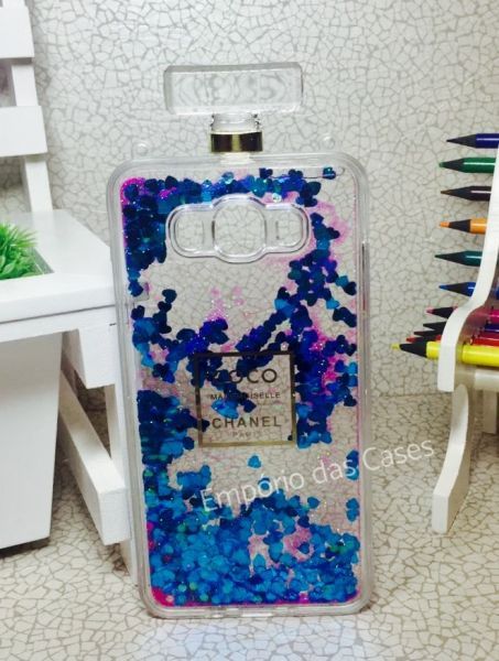 Case Água Perfume Luxo Azul Galaxy J5 J510