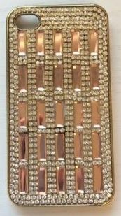 Case Luxo Strass Dourado iPhone 4/4s