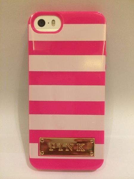 Case Pink Listrada Rosa e Branco para iPhone 5/5s/SE