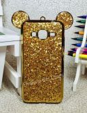 Case Minnie Luxo Orelha Strass Gold Galaxy J7 J700