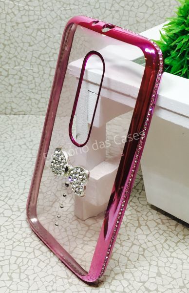 Case Laço Pink com Strass Moto G3