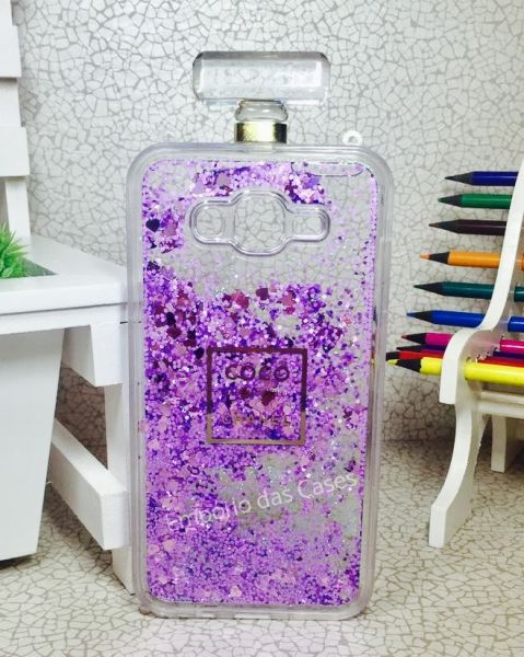 Case Água Perfume Luxo Lilás Galaxy J7 J700