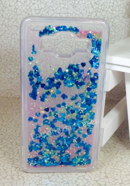 Case Água Glitter Branco e Azul Galaxy Gran Prime