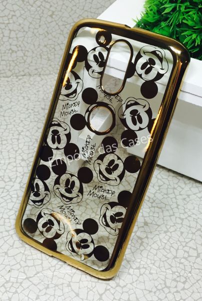 Case Luxo Mickey Dourado Moto G4 / G4 Plus