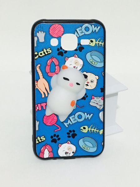 Case 3D Squishy Gatinho Azul Galaxy J5 J500