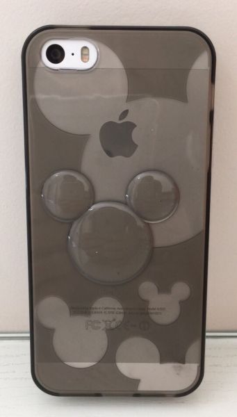 Case de Silicone Alto Relevo Mickey Preto iPhone 5/5s/SE