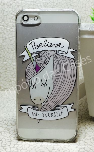 Case de Silicone Believe Unicornio iphone 5/5s/SE