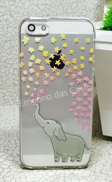Case de Silicone Elefante Estrela iphone 5/5s/SE