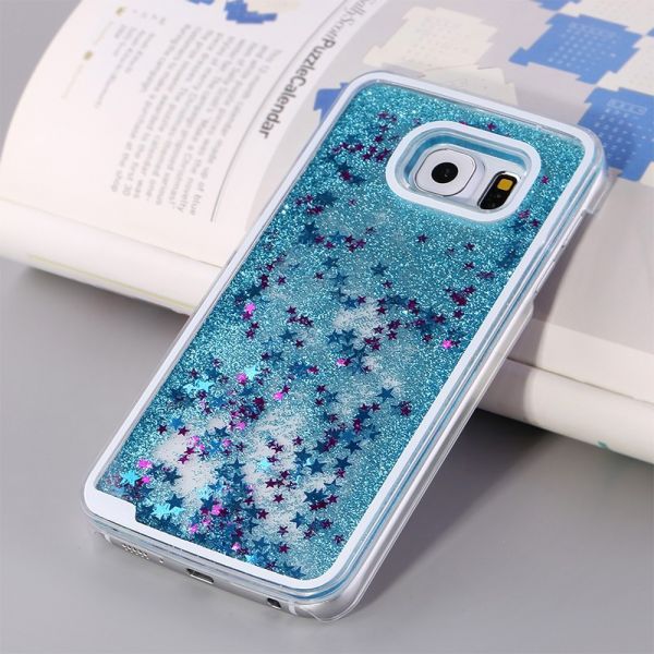 Case Água Glitter Azul Galaxy S6 Edge