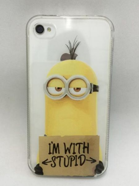 Case de silicone Minions Meu Malvado Favorito With Stupid iphone 5/5s/SE