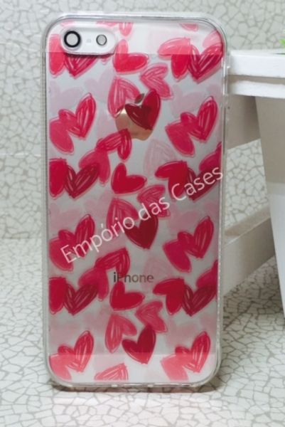 Case de Silicone Corações iphone 5/5s/SE