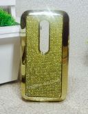 Case 3D Glamour Strass Dourado Moto G3