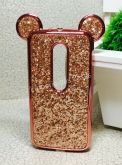 Case Minnie Luxo Orelha Strass Moto G3