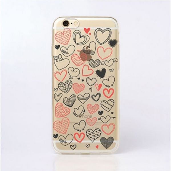 Case de Silicone Corações em arte iphone 5c