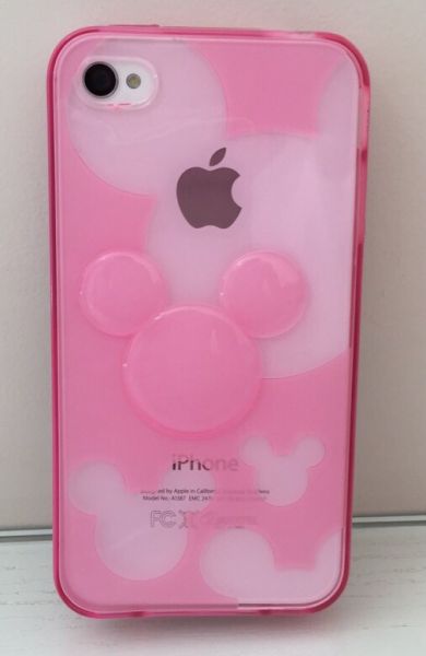 Case de Silicone Alto Relevo Mickey Pink iPhone 5/5s/SE