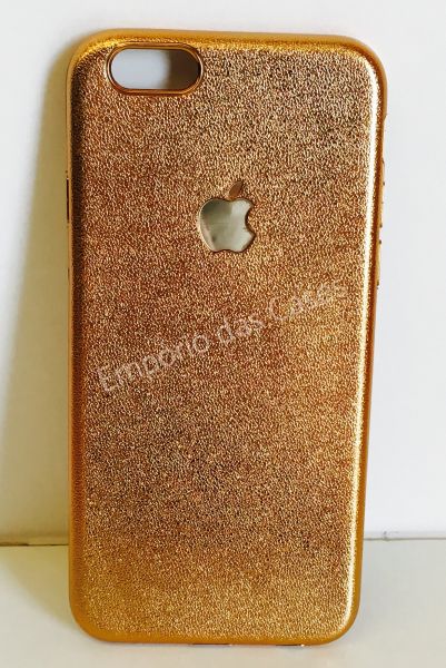 Case de Silicone Glitter Luxo Dourada iPhone 6/6s