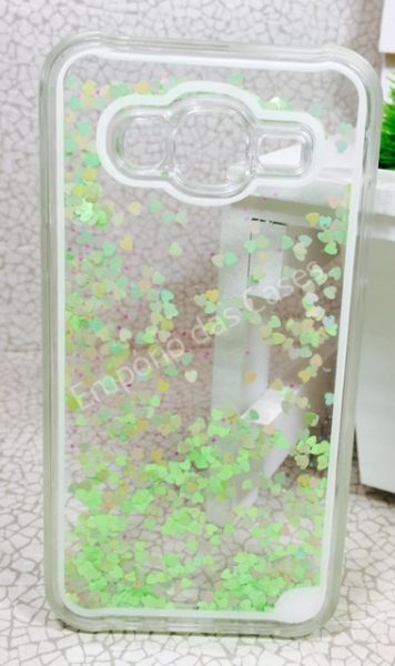 Case Aquário Água Corações Verde Galaxy J5 500