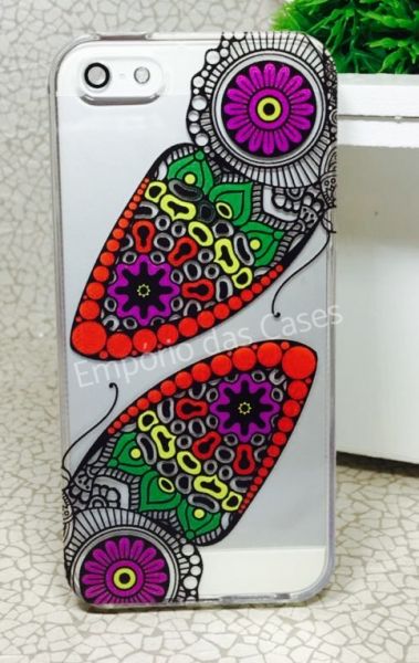 Case de Silicone Borboleta Henna iphone 5/5s/SE