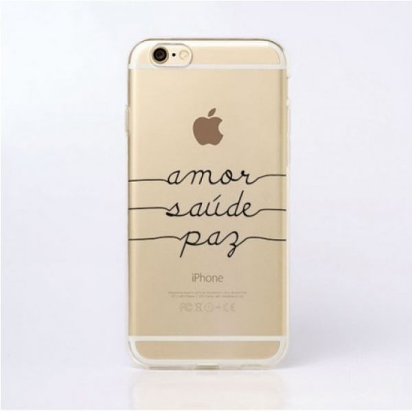 Case de Silicone Amor Saude Paz Iphone 6 Plus/6s plus