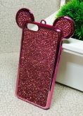 Case Minnie Luxo Orelha Strass iPhone 6/6s