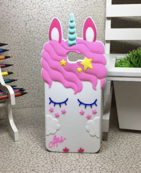 Case 3D Doce Unicórnio Branco Galaxy J7 Prime