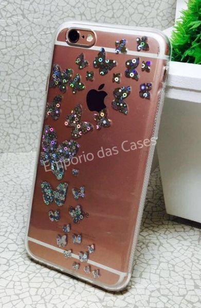 Case de Silicone Color Borboleta iphone 6/6s