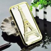 Case Luxo Vazada Paris Torre Eiffel Strass iPhone 6/6s