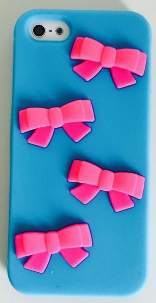 Case de Silicone Pink Lacinhos Azul iphone 6