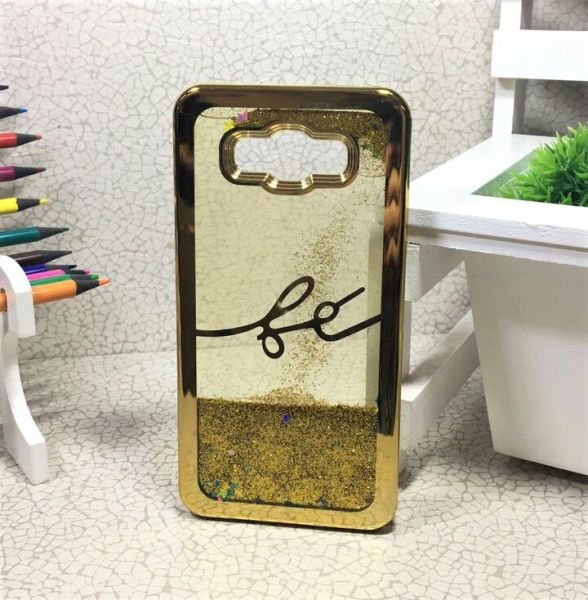 Case Água Glitter Fé Gold Galaxy J7 J710 Metal