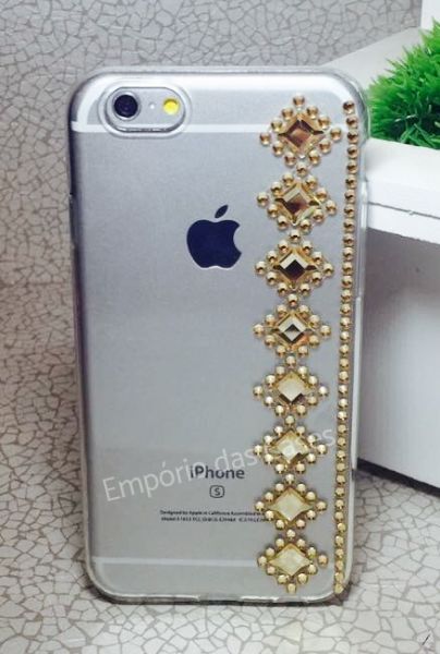 Case de Silicone Luxo Gold iphone 8