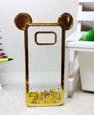 Case Água Glitter Orelha Gold Roxo Galaxy S8