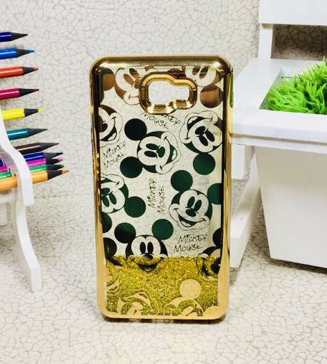 Case Água Glitter Mickey Face Gold J7 Prime