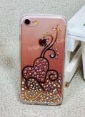 Case de Silicone Luxo Strass Corações iphone 7