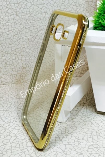 Case de Silicone Luxo Borda com Strass Galaxy J5 500