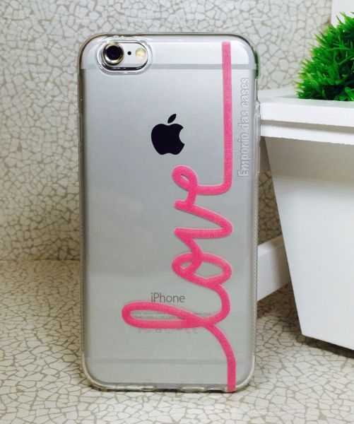 Case de Silicone Love Rosa iphone 6/6s
