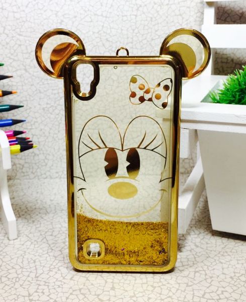 Case Água Glitter Minnie Gold LG X Power