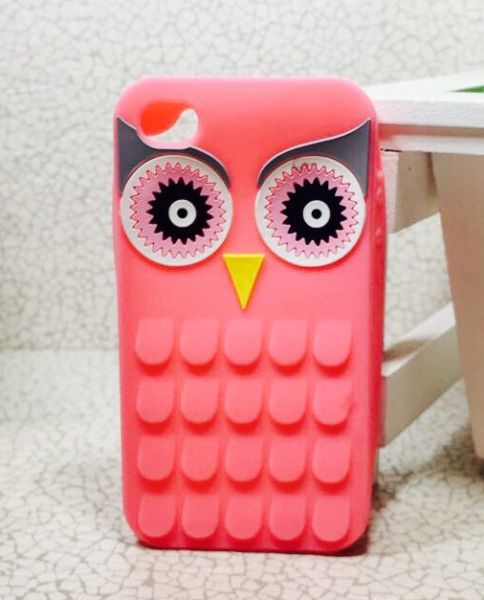 Case 3D Coruja Rosa iphone 4/4s