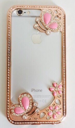 Case Luxo Vazada Borboleta Strass iPhone 6