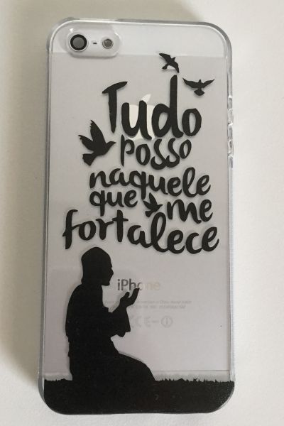 Case de Silicone Tudo posso iphone 5/5s/SE