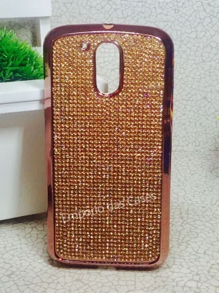 Case Glamour Strass Rose Moto G4 / G4 Plus