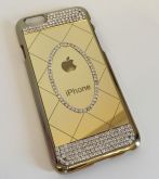 Case Apple Luxo Espelhada Dourada com Strass Mod.3 iphone 5/5s/SE