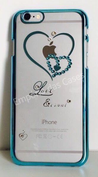 Case Luxuosa Strass Azul Mod1 iphone 6/6s