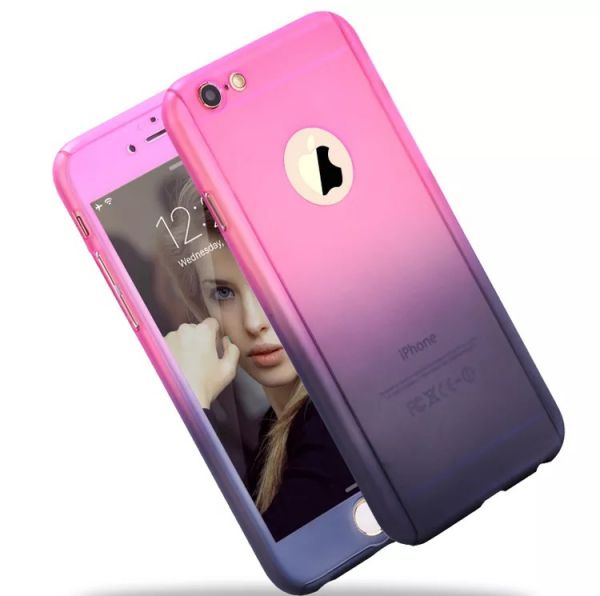 Case 360 Híbrida Pink e Roxo iPhone plus/6s plus